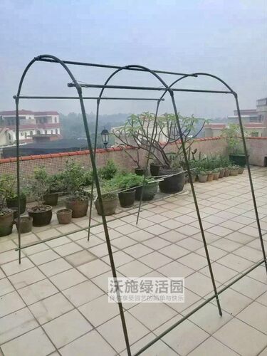 包邮弯顶拱形爬藤花架户外阳台黄瓜百香果葡萄架带网简易攀爬架 - 图3
