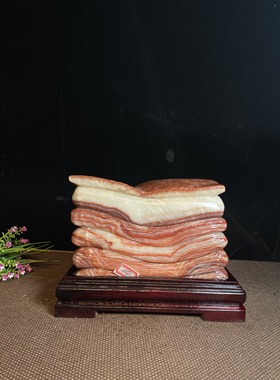 天然奇石摆件猪肉石玉原石奇石头观赏石家居客厅玄关办公室装饰