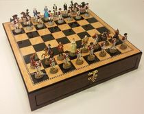 American Chess Metal American Revolutionary War Chess Drawer Store Chessboard 17 Delicate Design Solid Wood