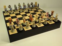 American Chess Atlantic Dual Luge Chess Crusader Black Maple Wood Storage Chessboard 16 Solid Wood