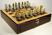 American Chess Firefighters Pawns High Gloss Storage Chessboard 17 Exquisite Western Chess Solid Wood