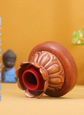 藏式紫铜手摇转动轮底座