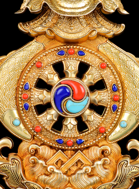 慧宝黄铜组合八吉祥摆件