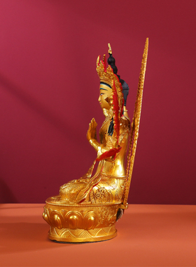 藏式文殊菩萨铜佛像摆件