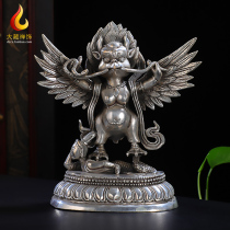 White Bronze Golden Wings large Peng Bird swinging piece Tibetan retro ancient living room dedicated to making old craft care act like a big popeng bird 7 inches