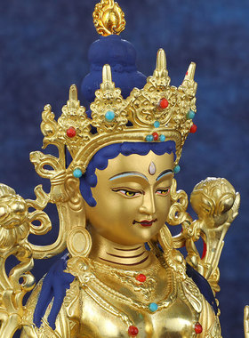 0绿度母佛像全鎏金密宗精工摆件