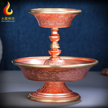 8 auspicious for the protection of the protective glass red copper carved for the water glass to hide the secret Buddhism of the Buddha in front of the Buddha Guanyin St.