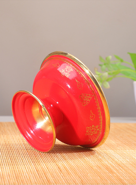 彩绘护法杯红色蓝色双层大小号