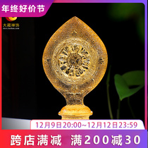 Amber Colored Glazed Pharaoh Mascot 7 Political Bag Gold Wheel Wang Tibetan Ethnic Supplies Intimate Buddha Front for the Swaying Pieces