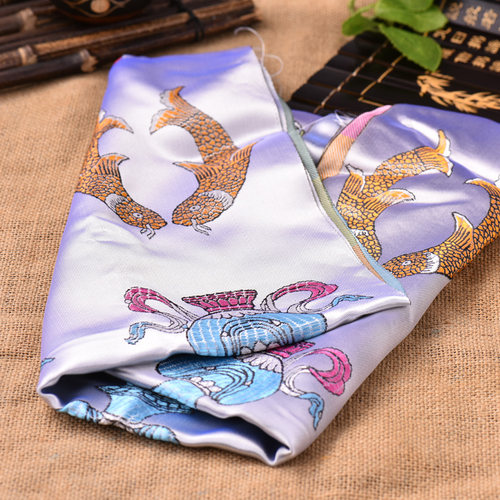 大藏禅饰 哈达围巾藏族饰品 绣花八吉祥哈达围巾250cm*47cm银白色 - 图2