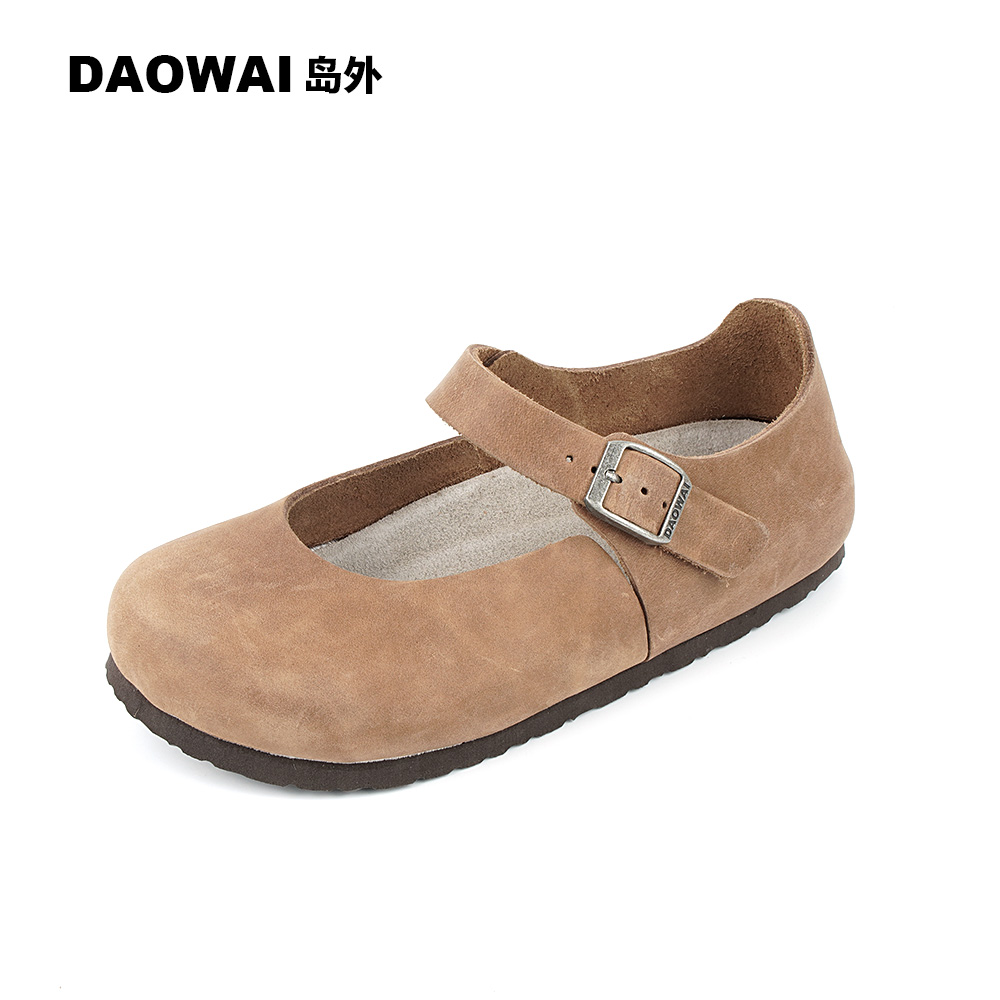 岛外DAOWAI玛丽珍软木包头女鞋复古森女头层牛皮Mantova系列 - 图0