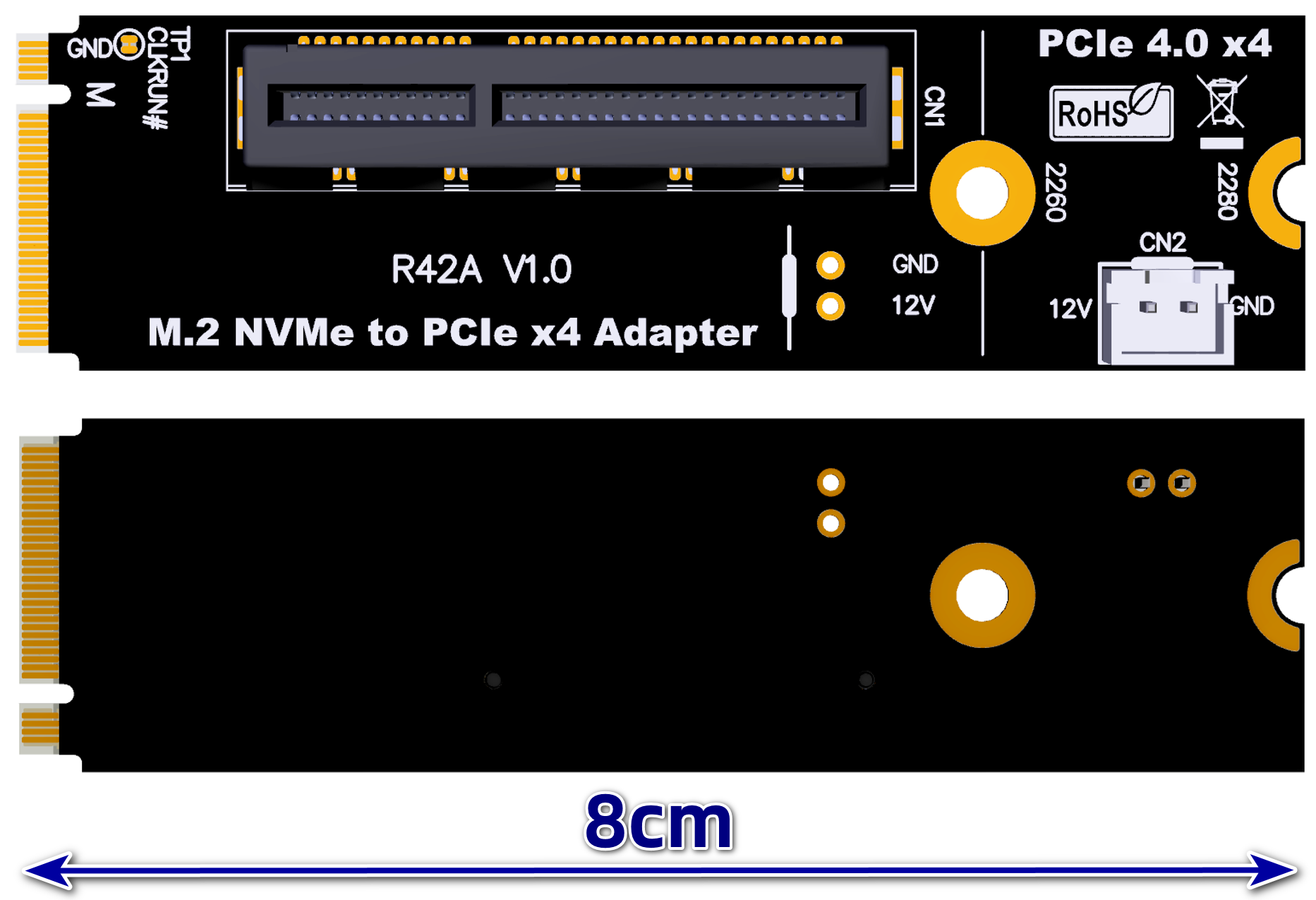 ADT直销 M2 NVMe 转PCIe x4  转接板 - 图2