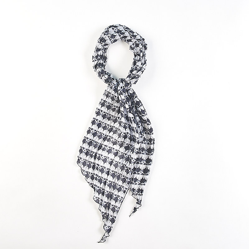 真丝雪纺骷髅印花围巾潮男女H83162四季百搭文艺复古丝巾披肩围脖,淘宝优惠券,粉丝福利购,淘宝优惠卷