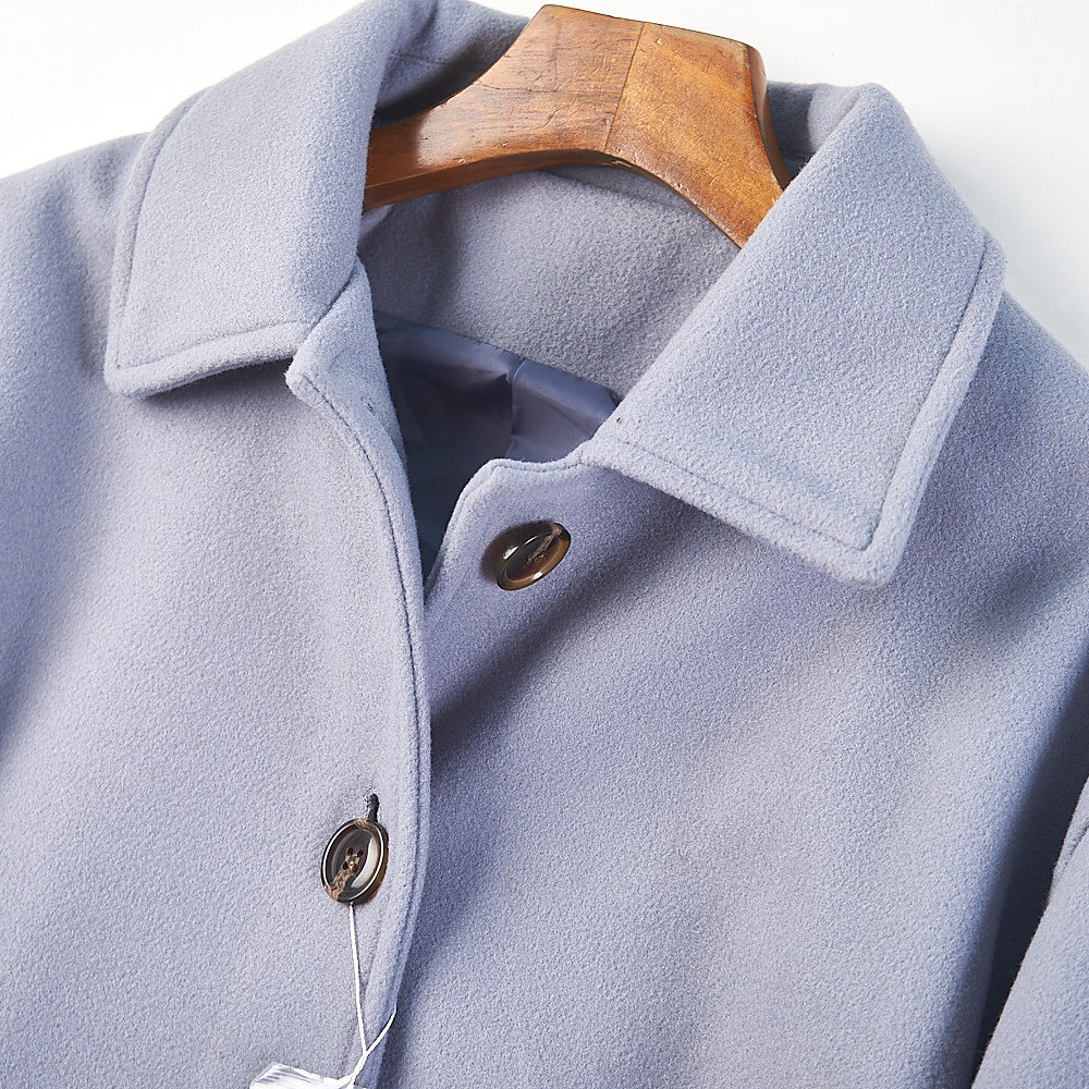 日单翻领单排扣毛呢风衣外套女H84588秋冬宽松大码通勤中长款大衣,淘宝优惠券,粉丝福利购,淘宝优惠卷