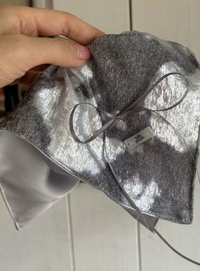 水墨晕染大三角发圈高级感大肠圈低马尾发饰盘发方巾轻奢气质发绳