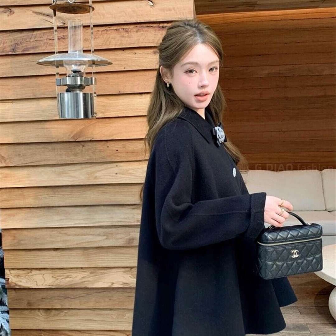 静茹设计羊毛外套(配可拆卸大茶花领针)（含100绵羊毛）399100257,淘宝优惠券,粉丝福利购,淘宝优惠卷