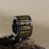 Natural Hetian Jade Sapphire Plate Finger Heart Sutra Blessing Ring