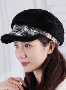 帽子新款八角帽时尚保暖英伦贝雷帽复古百搭画家冬季秋冬鸭舌女帽