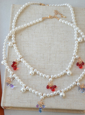 原创施家珍珠琉璃水女项链