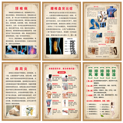 脊椎健康速查表人体脊柱相纸疾病示意图中医养生医学健康挂图海报