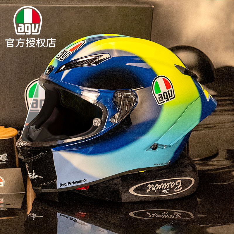 AGV PISTA GPRR 变色龙蝴蝶结冰蓝摩托车四季防摔碳纤维头盔全盔 - 图2