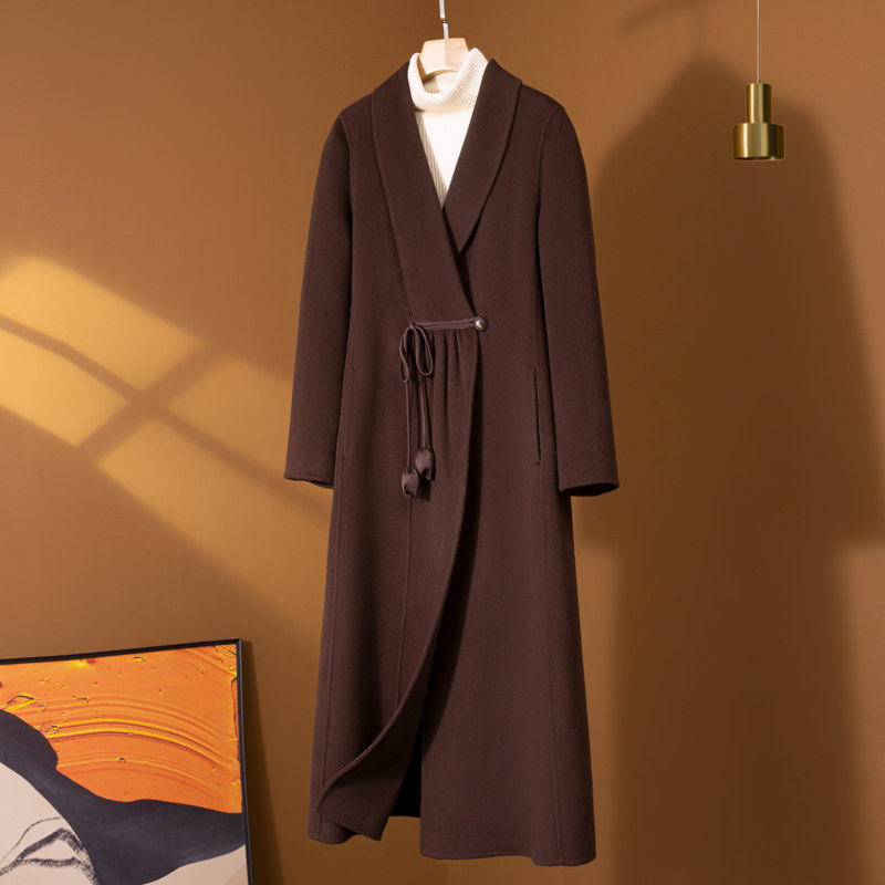 国风双面羊绒大衣女长款过膝高级感秋冬贵夫人妈妈装羊毛呢子外套,淘宝优惠券,粉丝福利购,淘宝优惠卷