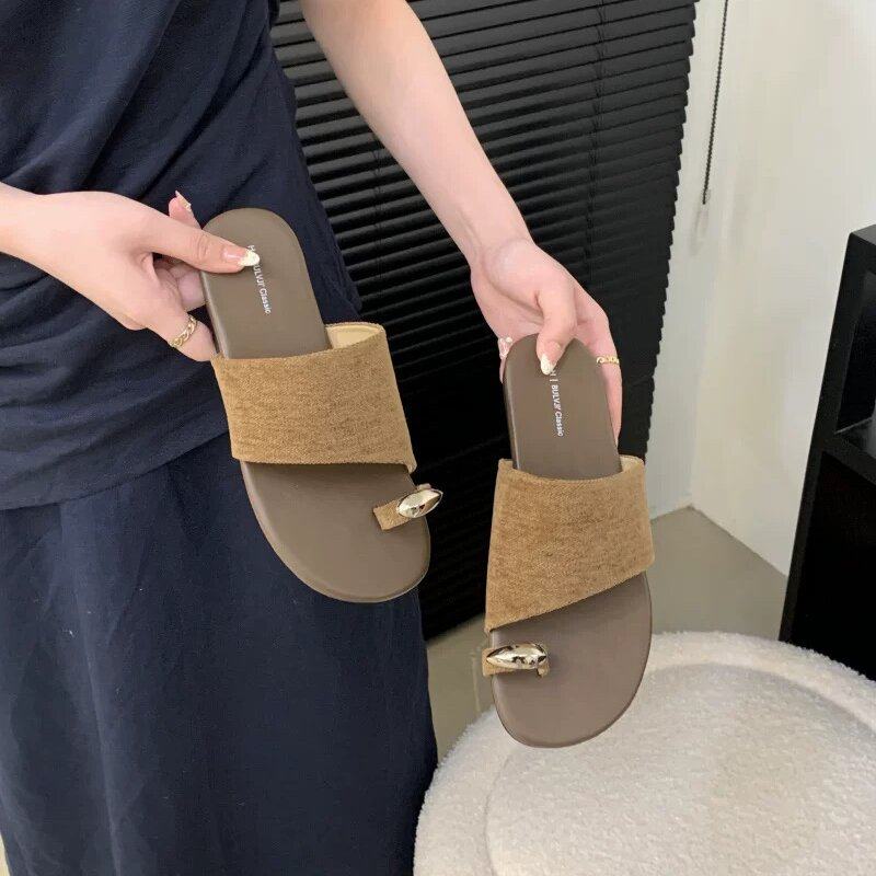 BULVJI海边度假沙滩休闲拖鞋女2025夏季编织套趾复古软底外穿凉拖,淘宝优惠券,粉丝福利购,淘宝优惠卷