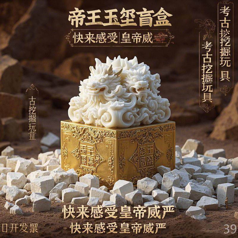 手工DIY玩具挖掘考古儿童智力帝国宝印秦始皇玉玺盲盒传国印章,淘宝优惠券,粉丝福利购,淘宝优惠卷
