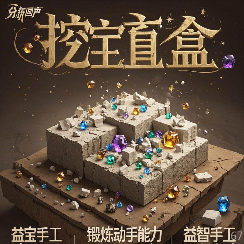 玩具挖掘考古手工儿童盒三丽鸥奥特曼恐龙 diy宝石游戏,淘宝优惠券,粉丝福利购,淘宝优惠卷