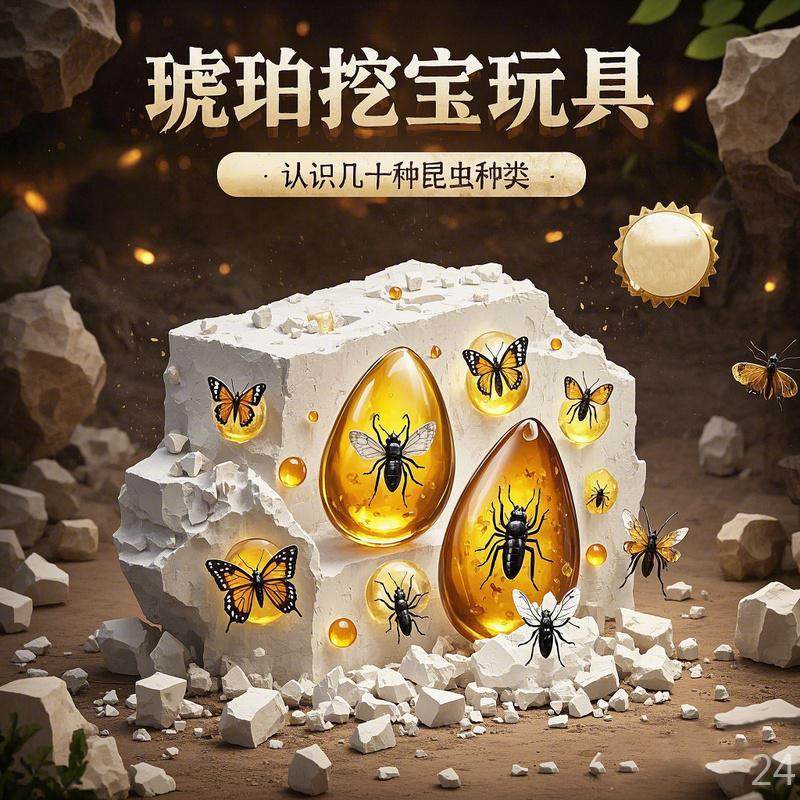 挖掘玩具考古探索宝石琥珀昆虫恐龙夜光手工DIY儿童男女童趣,淘宝优惠券,粉丝福利购,淘宝优惠卷