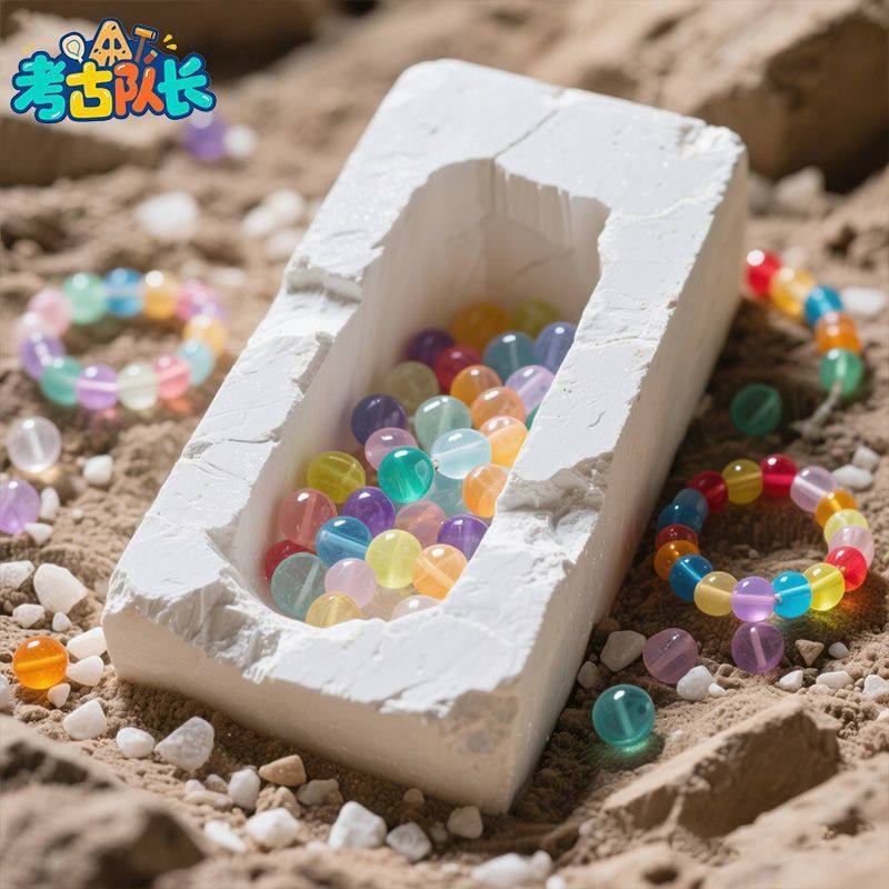 考古挖宝玩具手工DIY水晶手链宝藏女孩寻宝盲盒串珠过家家B,淘宝优惠券,粉丝福利购,淘宝优惠卷