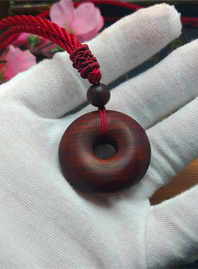 手工印度小叶紫檀面包圈配饰吊坠