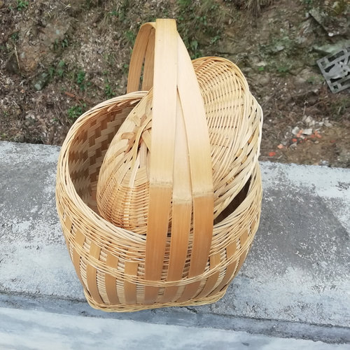 【凡承古逸尾货】特价贵州纯手工竹编提篮 复古型鸡蛋筐茶叶篓 - 图3