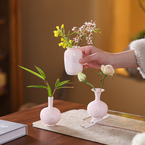 景德镇陶瓷结晶釉花瓶小摆件瓷客厅餐桌插花家居装饰品办公桌摆设 - 图2