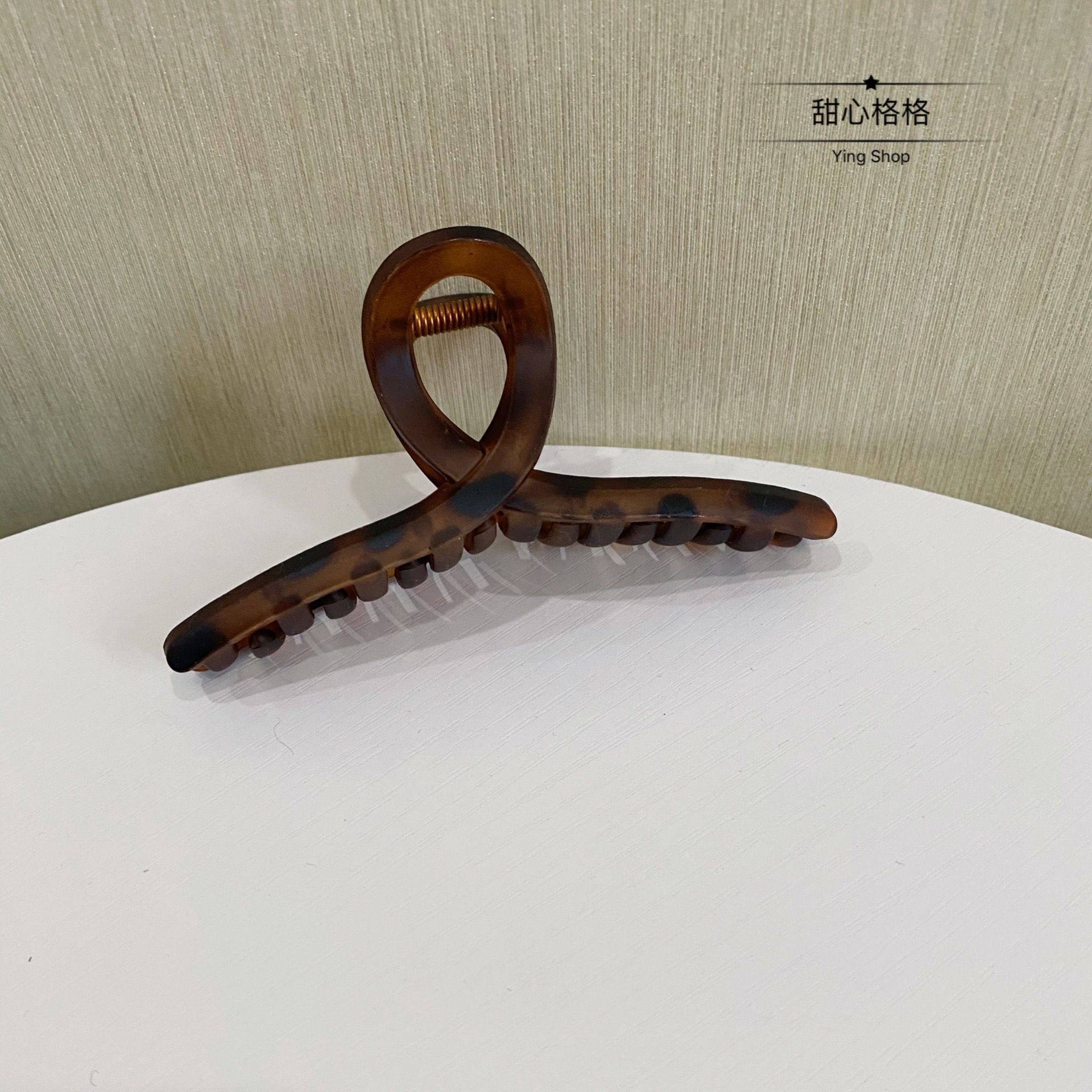 韩国玳瑁色磨砂质感法式复古气质豹纹大号抓夹后脑勺发夹子发饰,淘宝优惠券,粉丝福利购,淘宝优惠卷