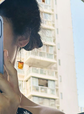 橙子海鸡尾酒耳环包邮