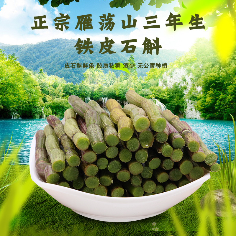 浙江雁荡山三年四年新鲜铁皮石斛鲜条新鲜铁皮枫斗茶500g包邮