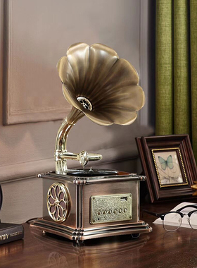 欧式风留声机小型蓝牙音箱摆件
