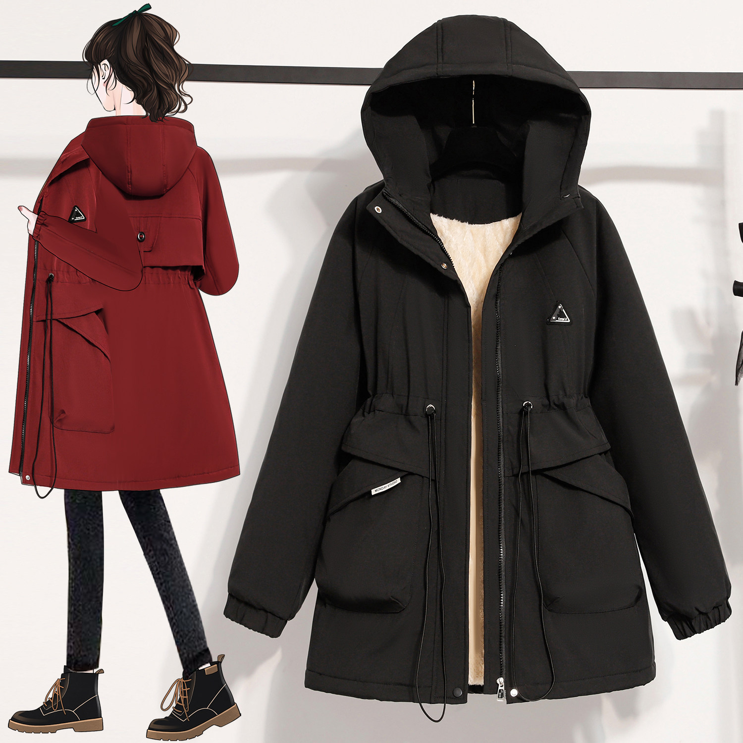 胖MM大码棉服2025年冬装新款简约宽松显瘦洋气减龄加绒帅气棉衣女,淘宝优惠券,粉丝福利购,淘宝优惠卷