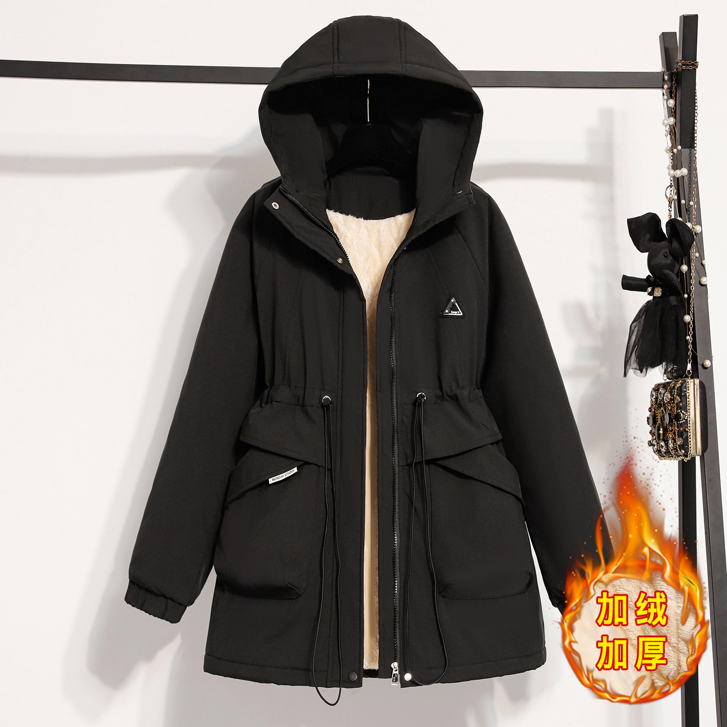 胖MM大码棉服2025年冬装新款简约宽松显瘦洋气减龄加绒帅气棉衣女,淘宝优惠券,粉丝福利购,淘宝优惠卷