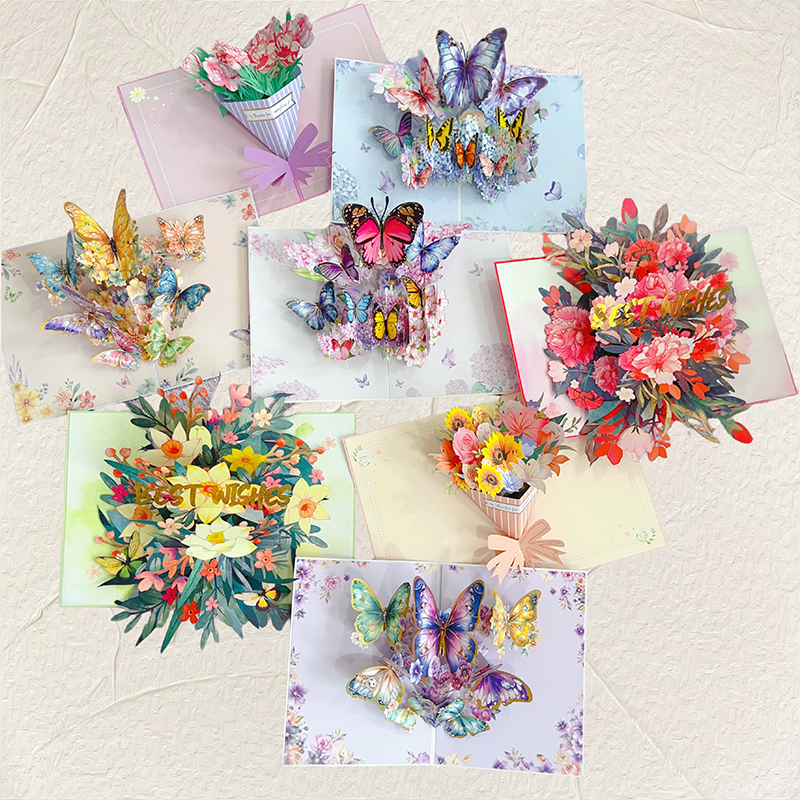 生日节日组合贺卡2张3张4张5张6张省事套装高级感立体3D卡片通用 - 图1