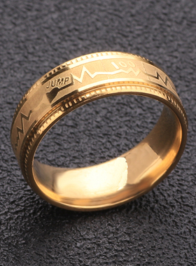 男女钛钢8mm心电图金色情侣学生