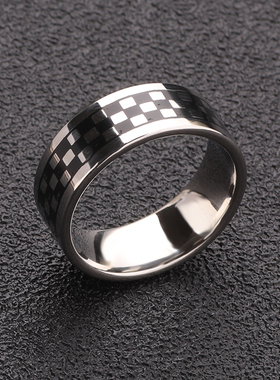 日韩风钛钢刻字齿轮不褪色戒指