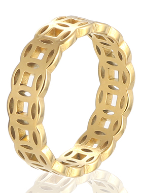 新泱女生钛钢个性创意戒指