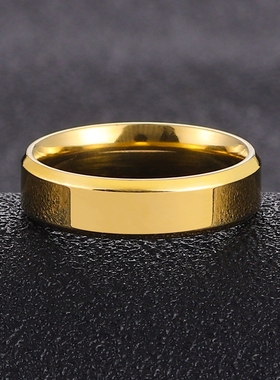 新泱男女通用钛钢简约戒指指环