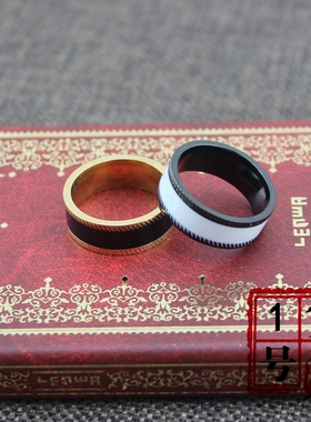 欧美风男士滴油可刻字钛钢戒指