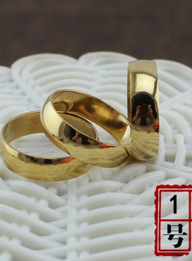 韩版时尚镜面光面钛钢钛钢戒指