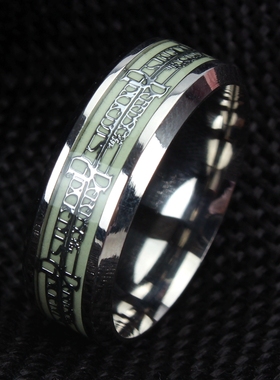 时尚风动漫刻字发光饰品花纹戒指