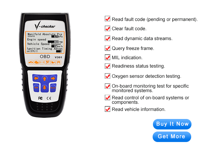 V-Checker V301 OBD2  CAN Code 车E通汽车故障诊断仪检测仪通用 - 图2