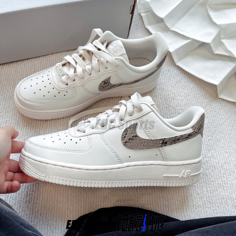 Nike耐克Air Force 1 蛇纹AF1空军一号女款低帮休闲鞋DD8959-002 - 图0